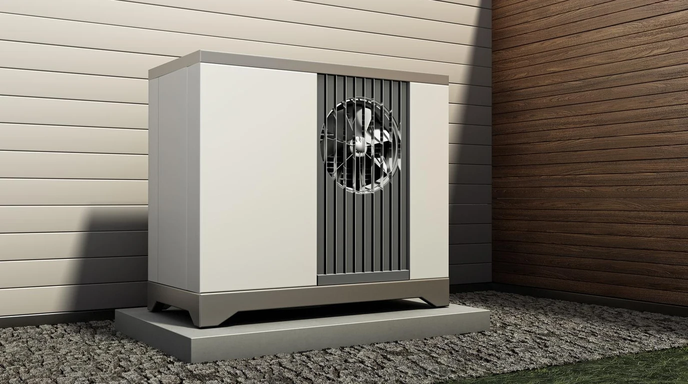 Cold Climate Heat Pump Outdoor Inverter Unit Operating in Sub-Zero Snow and Ice